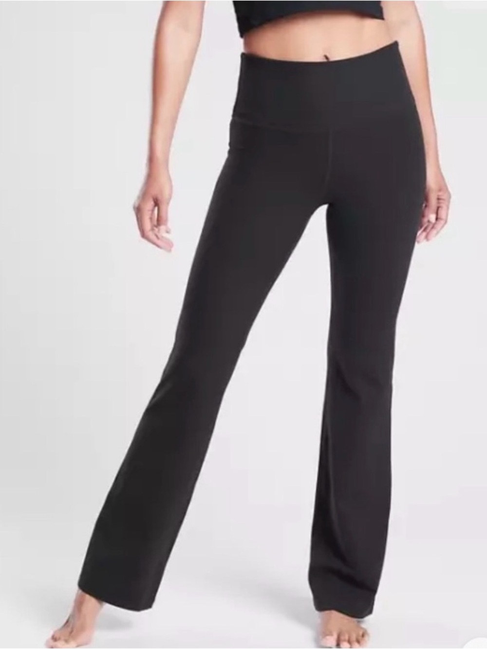 Athleta Studio Flare Pant Black High Waist Powervita Yoga Sz Medium
